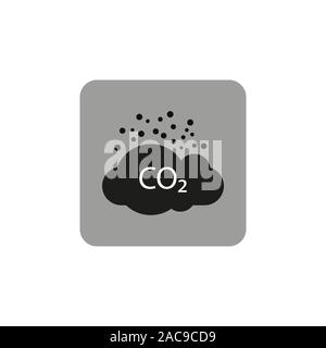 carbon dioxide, ecology, cloud icon. Vector illustration, flat design. Stock Vector