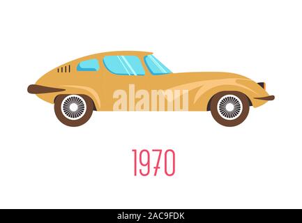 70s muscle car, retro sport vehicle of 1970s Stock Vector