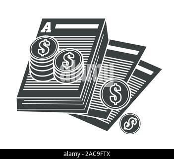 Intellectual property rights and copyright contract isolated icon Stock Vector