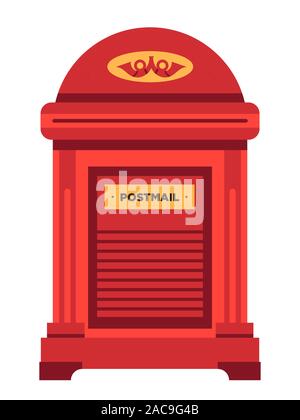 Letterbox or mailbox isolated icon, post office letters container Stock Vector