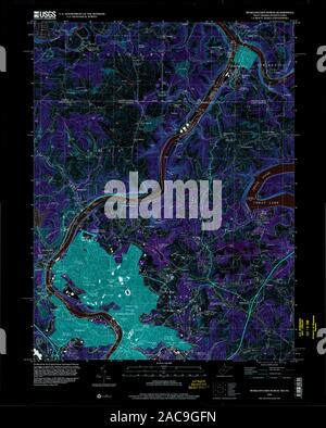 USGS TOPO Map Pennsylvania WV Morgantown North 701086 1994 24000 Inverted Restoration Stock Photo