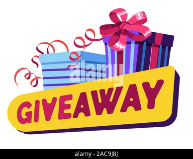 Shopping offer, giveaway prize isolated icon, gift box Stock Vector