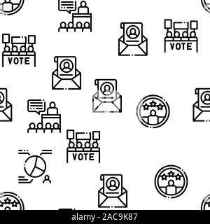 Voting And Election Seamless Pattern Vector Stock Vector