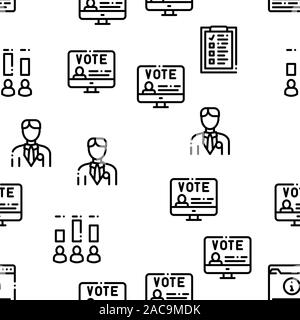 Voting And Election Seamless Pattern Vector Stock Vector
