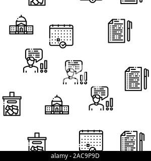 Voting And Election Seamless Pattern Vector Stock Vector