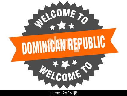 Dominican Republic sign. welcome to Dominican Republic orange sticker Stock Vector