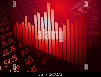 financial figures graph red Stock Photo