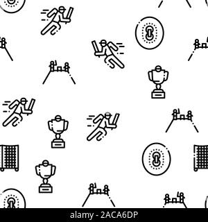 Cricket Game Seamless Pattern Vector Stock Vector