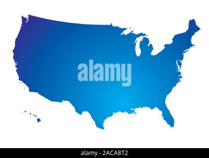 north america blue map Stock Photo