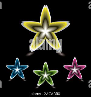 star flower icon black Stock Photo