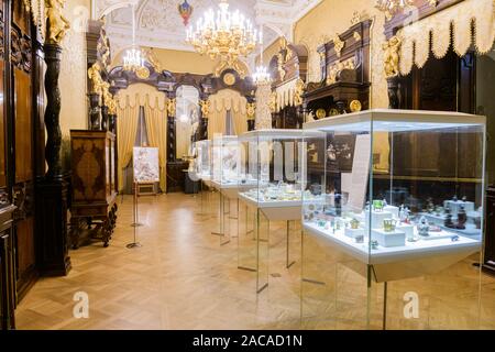 Saint Petersburg, Russia - November 22 2019.  Interiors of Fabergé Museum in Saint Petersburg, Russia  in the Shuvalov Palace of Saint-Petersburg. Stock Photo