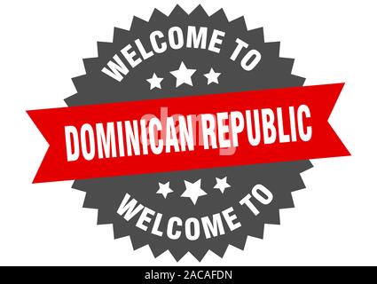 Dominican Republic sign. welcome to Dominican Republic red sticker Stock Vector