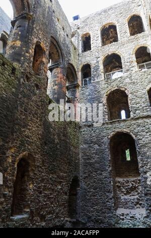 England, Kent, Medway, Rochester, Rochester Castle, Interior View Stock Photo