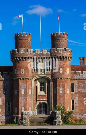 England, East Sussex, Hailsham, Herstmonceux, Herstmonceux Castle Stock Photo