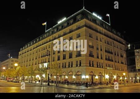Hotel Adlon in Berlin at night Stock Photo