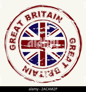 great britain grunge ink stamp Stock Photo