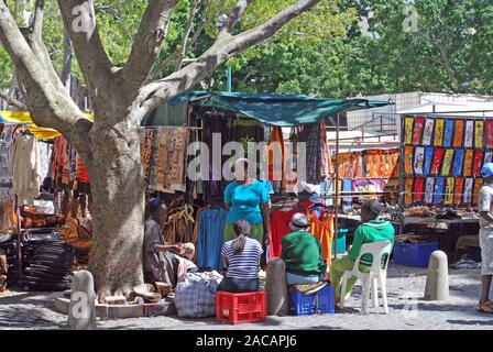 South Africans at the souvenir stand, Greenmarket, Cape Town, Africa, South Africa Stock Photo