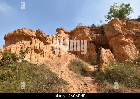 Gangani ravines at the bank of the river Shilabati or Shilai in Garbeta, West Bengal, India. Stock Photo