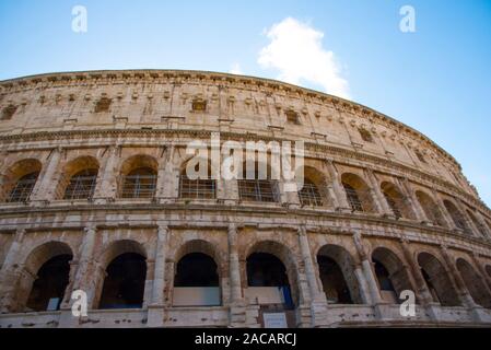 Glimpse of the Colosseum in the morning, in  Rome illuminated by daylight Stock Photo