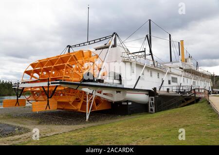 Paddle of the SS Klondike at Whitehorse in the Yukon, Canada. Stock Photo