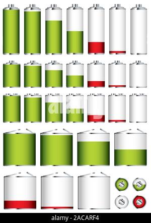 battery collection sizes Stock Photo