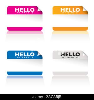 Hello my name is variation Stock Photo