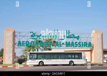 Bus at the airport Al-Massira, Agadir, Morocco, Africa Stock Photo
