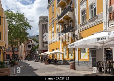 PLOVDIV, BULGARIA - MAY 6, 2019: Walking people at central pedestrian street in City of Plovdiv, Bulgaria Stock Photo