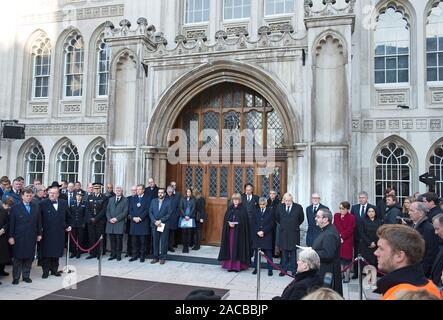 A vigil in Guildhall Yard, London, to honour the victims off the London Bridge terror attack, as well as the members of the public and emergency services who risked their lives to help others after a terrorist wearing a fake suicide vest went on a knife rampage killing two people, was shot dead by police on Friday. Stock Photo