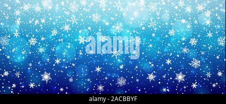 Abstract winter background with snowflakes vector Stock Vector