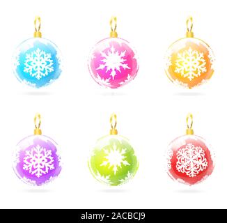 Colorful Vector Christmas Ball Set on a Transparent Background ...