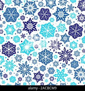Seamless pattern with snowflakes. Vector illustration Stock Vector