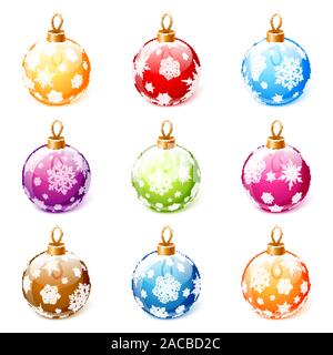 Set of colorful christmas balls vector Stock Vector