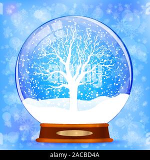 Snow globe with tree vector Stock Vector