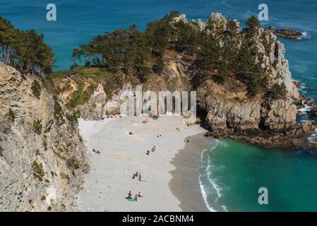 Plage de l'ile Vierge beach, Pointe de Saint-Hernot, Crozon peninsula, Finistère, Brittany, France. Stock Photo