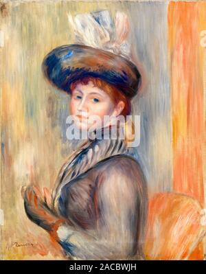 Pierre Auguste Renoir, Girl in Gray-Blue, painting, circa 1889 Stock Photo