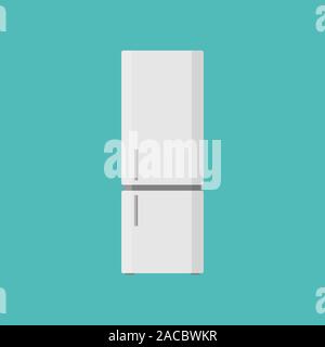 Refrigerator icon flat style simple design. Vector Stock Vector