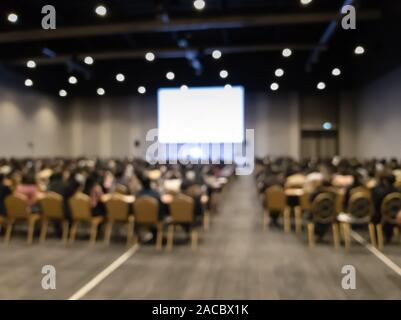 Blurry image in conference room. Abstract blurred people lecture and discussion in seminar room or conference room ,business concept. Stock Photo