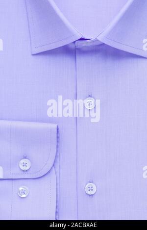 shirt, detailed close-up collar and cuff, top view Stock Photo