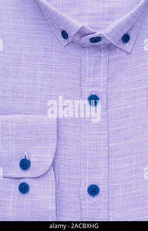 shirt, detailed close-up collar and cuff, top view Stock Photo