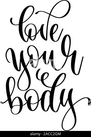 I love my body conceptual handwritten lettering Vector Image