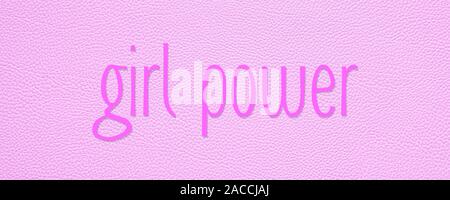pink girl power banner or header image with leather texture Stock Photo