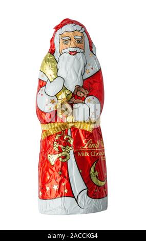 Father Christmas Lindt Milk Chocolate figure, Greater London, England, United Kingdom Stock Photo