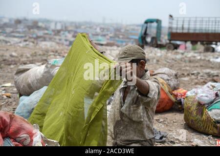 Piranha garbage dump site at Ahmedabad, Gujarat, India Stock Photo