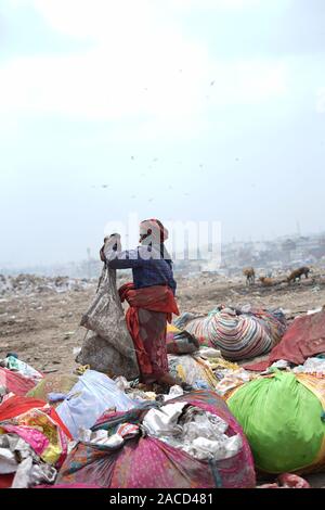 Piranha garbage dump site at Ahmedabad, Gujarat, India Stock Photo