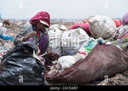 Piranha garbage dump site at Ahmedabad, Gujarat, India Stock Photo