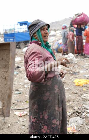 Piranha garbage dump site at Ahmedabad, Gujarat, India Stock Photo