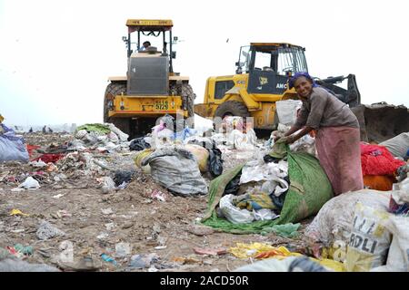 Piranha garbage dump site at Ahmedabad, Gujarat, India Stock Photo