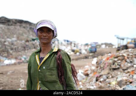 Piranha garbage dump site at Ahmedabad, Gujarat, India Stock Photo