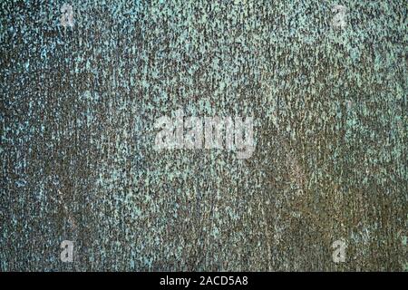 Background, texture of old rusty metal with peeling paint. Stock Photo